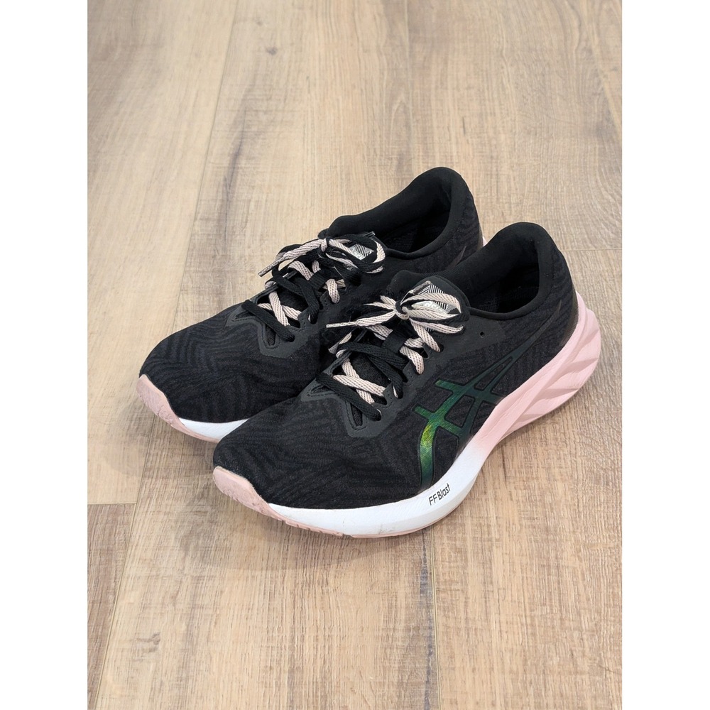 ASICS DynaBlast Womens 10.5 Black Pink Green FF Blast Running Shoes 1012A832